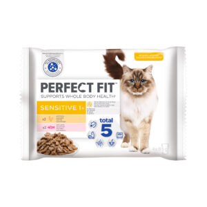 Perfect Fit Sensitive Huhn & Lachs Nassfutter für Katzen 4x85g